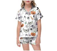 2025 Pyjamas pour Enfants 2 Pièces Ensemble Halloween Costume d'halloween Bebe Ensembles de Pyjama Coton Simple Doux Surpyjama en Cadeau Fille