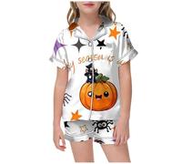 2025 Pyjamas pour Enfants 2 Pièces Ensemble Halloween Costume d'halloween Ensembles de Pyjama Fille et Ado VêTements Maison Vêtement Nuit Filles GarçOns