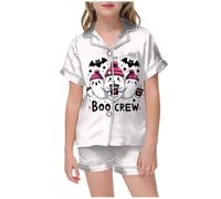2025 Pyjamas pour Enfants 2 Pièces Ensemble Halloween Costume d'halloween Filles Pyjama Mignon Simple Haut Top Pantalon Cadeau Fille