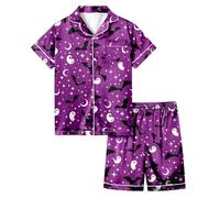 2025 Pyjamas pour Enfants Pyjama d'halloween Enfant Ensemble de Ensembles Fille et Ado 2 Pièces Bien serré Coupe troite Costume Vêtement Nuit Cadeau