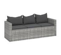 ""2025 Remise""Canapé d'angle extérieur, Canapé de jardin, 3 places avec coussins, Gris ,résine tressée - 1parcel SJ6297247