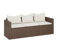 ""2025 Remise""Canapé d'angle extérieur, Canapé de jardin, 3 places avec coussins, marron ,résine tressée - 1parcel SJ3342983