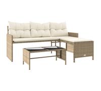 ""2025 Remise""Canapé d'angle extérieur, Canapé de jardin, avec table et coussins, en forme de L beige - 1parcel SJ3228638