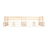""2025 Remise""Canapé d'angle extérieur, Canapé de jardin, palette 2 places bois naturel - 2parcel SJ7010975