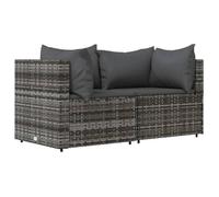 ""2025 Remise""Canapé d'angle extérieur, Canapés d'angle de jardin, et coussins, 2 pcs gris ,résine tressée - 1parcel SJ5023509