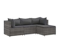 ""2025 Remise""Set canapés de jardin, Salon bas de jardin 4 pcs, avec coussins, Gris Résine tressée - 2parcel SJ5444774