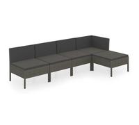 ""2025 Remise""Set canapés de jardin, Salon bas de jardin 5 pcs, avec coussins, résine tressée gris - 2parcel SJ8329165