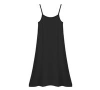 2025 Robe à enfiler pour femme Sous-vêtements long jupon intérieur statique robe gilet robe longue slip top, Noir , XXL