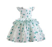 2025 Robe de Mariage pour Fille sans Manches - Robes de Princesse en Tulle - Robe Petite Fille - Robes Princesse Filles pour La Fête Anniversaire Mariage - Dress de Fête pour 2-9 Ans