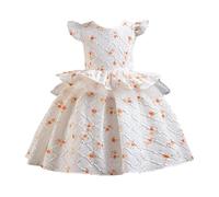 2025 Robe de Mariage pour Fille sans Manches - Robes de Princesse en Tulle - Robe Petite Fille - Robes Princesse Filles pour La Fête Anniversaire Mariage - Dress de Fête pour 2-9 Ans
