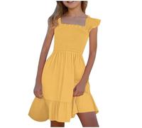 2025 Robe de Princesse Enfant Fille Mariage sans Manches Robe Enfants Filles Chic et Elegant Léger Fluide Soirée Ceremonie Vacances Robes d'été légère Dress de Plage Vêtements Pas Cher 3-14 ans
