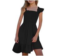 2025 Robe de Princesse Enfant Fille Mariage sans Manches Robe Enfants Filles Chic et Elegant Léger Fluide Soirée Ceremonie Vacances Robes d'été légère Dress de Plage Vêtements Pas Cher 3-14 ans