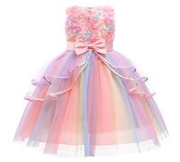 2025 Robe de Princesse Fille D'Été Sans Manches Robe de Danse Robes De Fête Florale En Tulle Vêtements Longues pour Enfants Filles Robes de Soiree Fête Chic Et Elegant Tulle 2-9 Ans Pas Cher