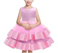 2025 Robe de Soirée Enfant avec Bow Headwear Dress de Princesse Fille sans Manches Col Rond Robes Tutu Floral Print Mariage Anniversaire Cake Smash Baptême Robe Soirée Princesse Fête