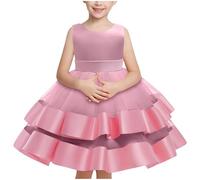 2025 Robe de Soirée Enfant avec Bow Headwear Dress de Princesse Fille sans Manches Col Rond Robes Tutu Floral Print Mariage Anniversaire Cake Smash Baptême Robe Soirée Princesse Fête
