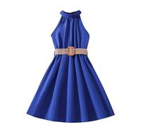 2025 Robe de Soirée Enfant Décontractée Robes de Princesse sans Manches Anniversaire Formel fête d'honneur Communion Robe Plissée Élastiquée Plage d'été Vacance pour Fête Plage 6-13 Ans