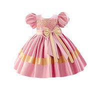 2025 Robe de Soirée Enfant Fille Dress Robe d'anniversaire Ceremonie Mariage Fête Robes de Filles Princesse Robes Filles Manches à Bulles pour Les Fêtes Formel Anniversaires et Mariages