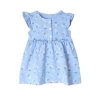 2025 Robe Fille Ete Imprimé Floral Robes de Soirée Fête Cocktail Mariage sans Manches A-Ligne Midi Dress Filles Chic et Elegant Vêtements Cadeau Enfant 9 mois-3 ans Pas Cher