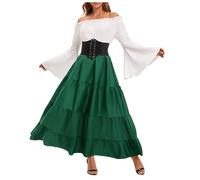 2025 Robe Medievale Femme À Épaules Dénudées- Robe De Bal Grande Taille Manche Longue Ample Fluide Vintage Renaissance Cour Victorienne Steampunk Cosplay Chic Halloween Carnaval Corset Dress