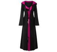 2025 Robe Medievale Femme Grande Taille Cape à Capuche Renaissance Victorienne Steampunk Gothique Vintage Costume Femme DéGuisement Dress Halloween Robe De Cocktail