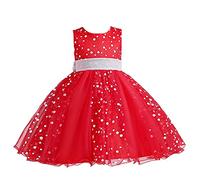 2025 Robe Princesse Enfant sans Manches - Robes de Filles Princesse en Tulle - Robe Petite Fille - Robes Princesse Filles Bowknot pour La Fête Anniversaire Mariage - Dress de Fête 3-10 Ans