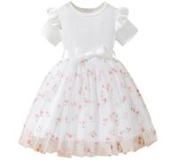 2025 Robe Princesse Fille été Fluide Fleurie Bohème Ligne A Robe Tulle Filles Chic Et Elegant Casual Robes de Fête Soirée Ceremonie Vacances Tunique Robes d'été légère Dress de Plage 3-16 Ans