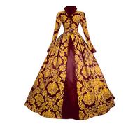 2025 Robe Rétro Medievale Femme Plissé DéGuisement Robe Reine Femmes Victorienne médiévale Renaissance Gothique Maxi Carnaval Halloween Cosplay Grande Taille Princesse Costume Robes Pas Cher