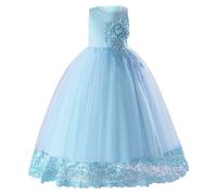 2025 Robes Filles Tulle sans Manches Enfant Princesse Tutu Fleur Robes Mariage Fête d'anniversaire Demoiselle d'honneur Robe Fille pour La Fête Anniversaire Formel Mariage 5-16 Ans