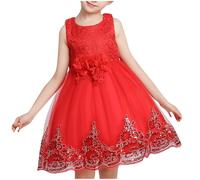 2025 Robes Paillette Filles Princesse en Tulle sans Manches Couleur Unie pour La Fête Anniversaire Mariage Robe de Fille Dress Été Robe Fille de Princesse Floral Robes Soiree Enfant