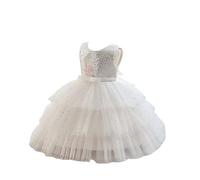 2025 Robes Princesse Filles Robe de Fête Mariage Pageant Baptême Tutu Manches sans Fille Robe Élégante Robes d'anniversaire Ceremonie Mariage Fête Paillette Dress de Filles Princesse
