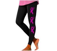 2025 Ruban Cancer, Leggings Sport Femme Femmes Haute Taille pour Tous Les Jours Confortable Elastique Pantalon De Yoga du Sein Sensibilisation Mois Imprimé