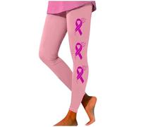 2025 Ruban Cancer, Leggings Sport Femme Femmes Haute Taille pour Tous Les Jours Confortable Elastique Pantalon De Yoga du Sein Sensibilisation Mois Imprimé