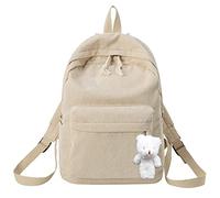 2025 - Sac à dos décontracté en velours côtelé pour étudiant - Sac à dos pour femmes - Sac à dos à bandoulière tendance pour jeunes - Sac à dos d'eau isotherme 3, marron, taille unique