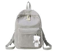 2025 - Sac à dos décontracté en velours côtelé pour étudiant - Sac à dos pour femmes - Sac à dos à bandoulière tendance pour jeunes - Sac à dos d'eau isotherme 3, gris, taille unique