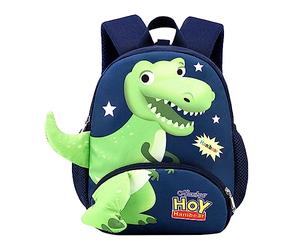 2025- Sac à dos pour enfants - Pour la maternelle - Dinosaure de dessin animé - Corde perdue - Sac à dos d'école - Boîte à déjeuner pour filles, Vert, taille unique