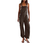 2025 Salopette de Travail Femme Velours Côtelé Combinaison à Jambes Larges avec Poche Salopettes Ete Grande Taille Soldes Combinaison Baggy Jumpsuit sans Manches Décontracté Playsuit Pas Cher