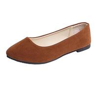 2025-Sandale Slides Chaussures d'été Femmes Solide Grande Taille Glisse sur Plat Confort Simple Décontracté, marron, 42 EU