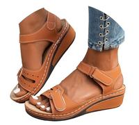 2025 Sandales de sport orthopédiques pour femme Plateforme Chaussures d'été confortables habillées Mode Fête Sandales compensées respirantes flexibles Plage Trekking Randonnée Marche, D02 orange, 43