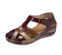 2025 Sandales Femme Été Confortables, Mules en Cuir Vintage, Plateforme, Compensées, Pantoufles Premium Orthopédiques, Ventes Flash de Printemps, Chaussons de Plage d'Été Taille, Idéal Cadeau