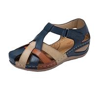 2025 Sandales Femme Été Confortables, Mules en Cuir Vintage, Plateforme, Compensées, Pantoufles Premium Orthopédiques, Ventes Flash de Printemps, Chaussons de Plage d'Été Taille, Idéal Cadeau