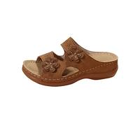 2025 - Sandales pour femme, tendance, été, nouveau motif, décoration florale, bout ouvert, respirantes, confortables, semelle épaisse, compensées, chaussures d'été légères pour femme avec talon