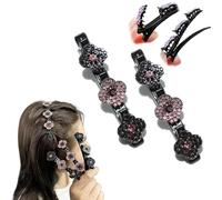 2025 Scintillant Pierre De Cristal Tressé Clips De Cheveux Pour Femmes - Pierre De Rhin Pinces à Cheveux, Accessoires Pour Cheveux Bec De Canard Clips (2pcs bleu)