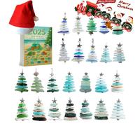 2025 Sea Glass Christmas Tree Advent Calendar,24 Days Countdown Calendar with Sea Glass Ocean Themed Holiday Surprises. Unique Xmas Decoration & Collectible Gift for 2025 (3D)