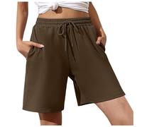 2025 Short D'été Décontracté pour Femme,Bermuda Jean Shorts Taille Haute PU Cordon de Serrage Coupe ajustée Sexy Danse Sport Brillant Boxer et Bermudas