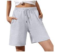 2025 Short D'été Décontracté pour Femme,Bermuda Jean Shorts Taille Haute PU Cordon de Serrage Coupe ajustée Sexy Danse Sport Brillant Boxer et Bermudas