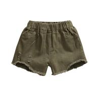 2025 Short en Jean Enfant Fille Léger Short de Sport Plage Vacances Pantacourt Été Chic Large Fluide Shorts et Bermudas pour Enfants Filles Décontracté Shorts en Denim Pantalon Court 3-10 ans