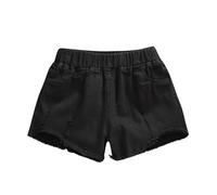 2025 Short en Jean Enfant Fille Léger Short de Sport Plage Vacances Pantacourt Été Chic Large Fluide Shorts et Bermudas pour Enfants Filles Décontracté Shorts en Denim Pantalon Court 3-10 ans
