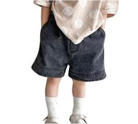 2025 Short en Jean Fille Taille Elastique 1-8 Ans Pantalon Court en Jean Ado Ete Fluide Large Short Coton été Filles Ample Chic Casual Sport Plage Vacances Confortable Shorts et Bermudas