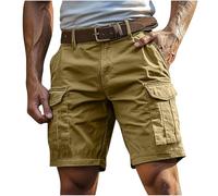 2025 Short Homme Bermuda Cargo Homme avec Multi-Poche Short de Sport Décontracté Shorts Running Plage Court Pantalon Jogging Casual Pantalon Court Travail Randonnée Outdoor Taille Elastique