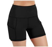 2025 Shorts de Yoga Femmes Short Sport Couleur Unie Taille Haute Legging de Sport Femme Legging Court été avec Poches Shorts Cycliste Femmes Opaque Leggings Shorty Push Up Gym Yoga Fitness